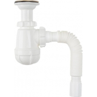 S1015-35-MR Сифон для умывальника 1 1/4"х40 с мет.реш. Aquant с гибкой трубой 40х40/50