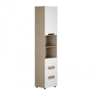 Шкаф комб ПАЛЕРМО 3 Ю ШК-018 (451х2078х381, шимо свет/белый глян,3 места) ОН34+ОН29