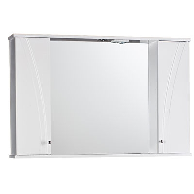 Зеркало-шкаф "Сонет-С 105" с подсветкой два шкафчика (белый) 1050*700*150