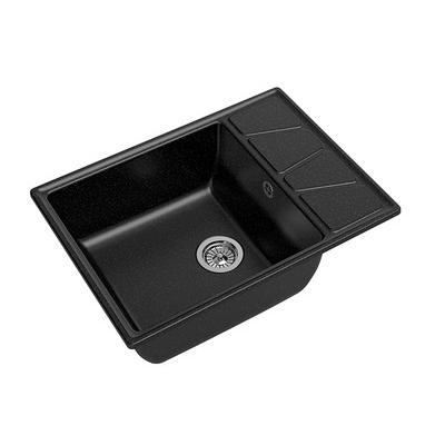 Мойка GRANFEST GF-V-680L чаша+крыло 680*500мм (черный-308)