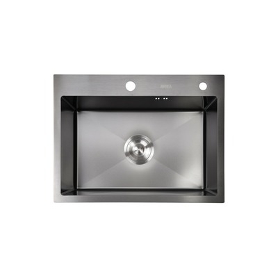 Мойка нерж врезная 650x480х230 т (3,0+1.2mm) черная НМ 6548 (+ сифон, колландер, дозатор мыла) AISI 304