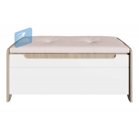 ПАЛЕРМО-3 Банкетка БК-30 (1032*454*440, Корпус - Ясень Шимо светлый Ф-глянцевая Белый,4 места) ЖК57