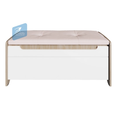 ПАЛЕРМО-3 Банкетка БК-30 (1032*454*440, Корпус - Ясень Шимо светлый Ф-глянцевая Белый,4 места) ЖК57