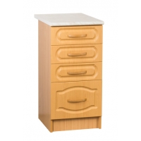 Рабочий стол 40 бук (4 ящика) фасад МДФ ,столешница цвет (КАРАРА)