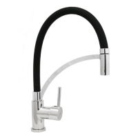 Смеситель Кухня SANTREK AQUA-1030 "PRESTIGE" (SAP-1030) шар. d-35 с гибким силиконовым изливом, Черный/Хром Смеситель Кухня SANTREK AQUA-1030 "PRESTIGE" (SAP-1030) шар. d-35 с гибким силиконовым изливом, Черный/Хром