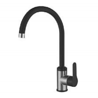 74105В Смеситель Кухня LEDEME d-35 НЕРЖАВЕЙКА (черный/сатин)