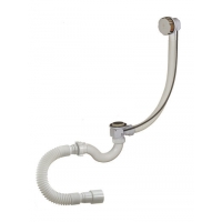 А-24089 Cифон для ванны (обвязка) ОРИО 1 1/2"х40, с переливом и гибкой трубой 40-40/50 (полуавтомат)