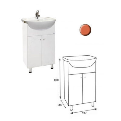 Подстолье "Глория-55" (апельсин) 2 двери под умыв. "Эрика - 55" 487х800х303 Подстолье "Глория-55" (апельсин) 2 двери под умыв. "Эрика - 55" 487х800х303