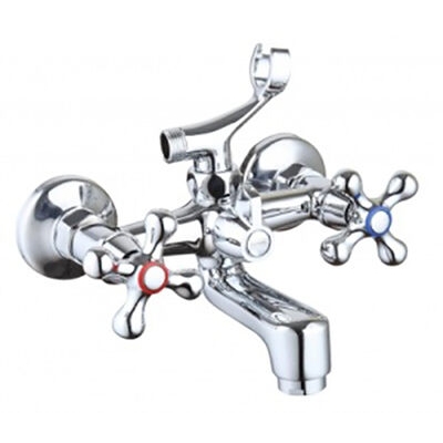 В2410-21-KR Смеситель Ванна NAMI КРИСТИ (Крест) 1/2 м/к, литой излив