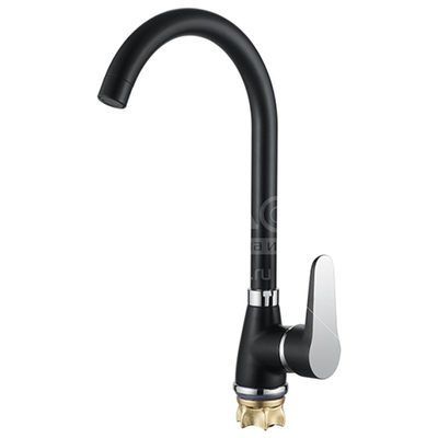 84012В Смеситель Кухня LOFFREY d-35 высокий, на гайке (черный)