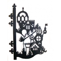 Держатель для цветов настенный металл. "Крепость" №61