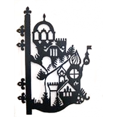 Держатель для цветов настенный металл. "Крепость" №61