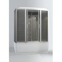 Душ. кабина АRCUS AS-126 N 170*85*215,выс под,. зад.стенка темно серая,стекла матовые, проф.хром.,упр.эл. 5к Душ. кабина АRCUS AS-126 N 170*85*215,выс под,. зад.стенка темно серая,стекла матовые, проф.хром.,упр.эл. 5к