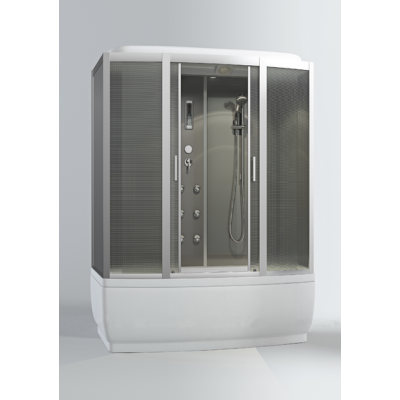 Душ. кабина АRCUS AS-126 N 170*85*215,выс под,. зад.стенка темно серая,стекла матовые, проф.хром.,упр.эл. 5к