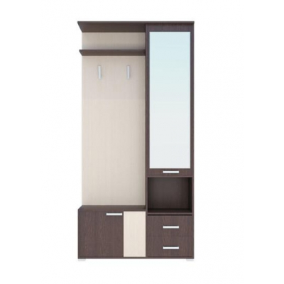 Прихожая Домино А Шкаф с зеркалом Фасад Дуб молочный/Каркас-Венге 1,0х2,05х0,323м (4 места) АЖ-69 Прихожая Домино А Шкаф с зеркалом Фасад Дуб молочный/Каркас-Венге 1,0х2,05х0,323м (4 места) АЖ-69