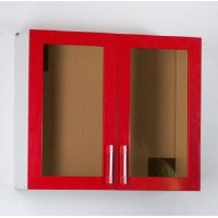 Шкаф для посуды 60 красный металлик (со стеклом) фасад МДФ