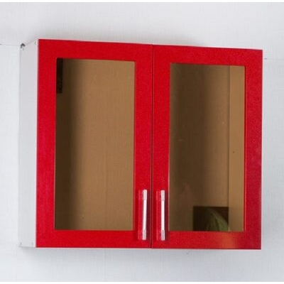 Шкаф для посуды 60 красный металлик (со стеклом) фасад МДФ