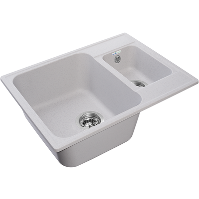 Мойка GRANFEST-QUARZ (ECO) - 09 1,5 чаши 620*480 мм (СЕРЫЙ)(без сифона)