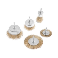 Набор щеток металлических для дрели ТУНДРА, плоские 50-75 мм, чашки 25-50-75 мм, 5 шт. 1032389
