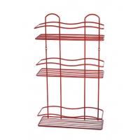 Полка прямая 3 яруса 4898-3 СТК высокая, борт волной (красная) РОССИЯ