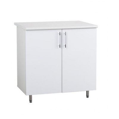 Рабочий стол 80 белый металлик фасад МДФ,столешница цвет (САХАРА)