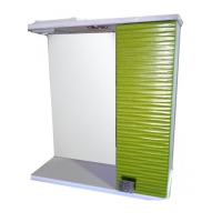 Зеркало + шкаф "FIESTA-60" волна 3D правый (олива мет.) 600*650*150