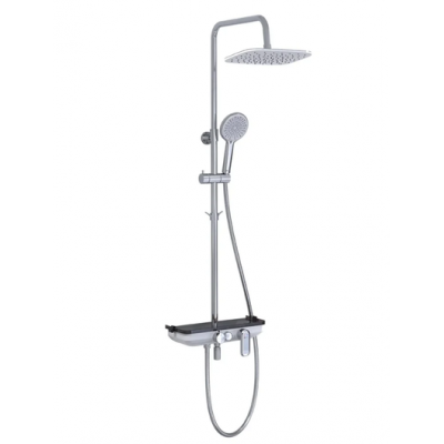 7012C Тропик Смеситель для ванны с верхней душевой лейкой Троп. дождь, 4-функц. лейка, пов. излив, хром LEMARK