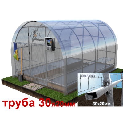 Теплица из поликарбоната Деметра Люкс 3х8 м