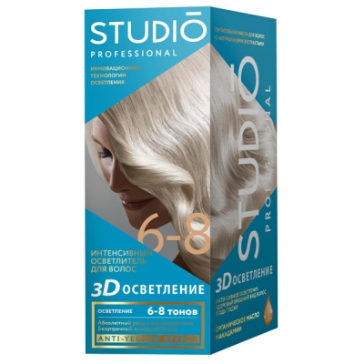 Краска для волос STUDIO 3D осветление на 6-8 тонов 1 шт.(12)