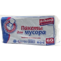 Мешки для мусора АВИКОМП повышенной прочности черные 60 литров 20 шт.(25) Мешки для мусора АВИКОМП повышенной прочности черные 60 литров 20 шт.(25)
