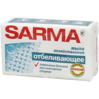 Мыло хозяйственное SARMA с отбеливающим эффектом 140 гр.(48)