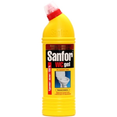 Чистящее средство SANFOR WC гель санитарно - гигиенический лимон 750 мл.(15)