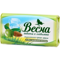 Мыло туалетное "ВЕСНА АССОРТИ" олива и миндальное молочко 90 гр./скидки не действуют/(72)