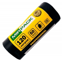 Мешки для мусора "MIRPACK PROFESSIONAL" ролик черные 12 мкм. 120 литров 50 шт.(8)