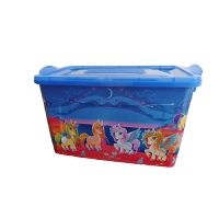 Контейнер д/хранения 50 л темно-голубой Единорожки