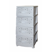 Комод ДЕКОР 4 ярус АЖУР белый В95*Ш38*Г47 Комод ДЕКОР 4 ярус АЖУР белый В95*Ш38*Г47