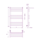 Полотенцесушитель ZOX ЛЦ 80х50х50 1'' ПОЛКА 9 перек ТРАПЕЦИЯ- 2 прав бок подк (крепеж, без мон ком)*
