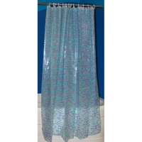 Штора для ванной PEVA эконом 180*180 голубая с кольцами