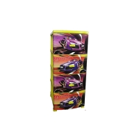 Комод ДЕКОР 4 ярус Спорткар лимонный В95*Ш38*Г47