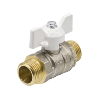 Кран шаровой 1/2'' нар/нар бабочка БЕЛАЯ LD PRIDE