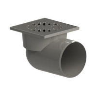 110 трап с гориз. спуском "сухой" затвор ПП мет. решетка 150*150 ТАТПОЛИМЕР