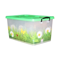 Контейнер д/хранения 50л прозрачный Трава