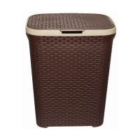 Корзина д/белья с крышкой 60л РОТАНГ коричневая