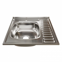 Мойка 60х60 (0,6) лев вып 3 1/2 MIXLINE 16см с сифоном