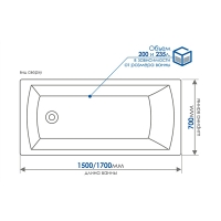 Ванна акриловая 1,5*0,7 "Standart" (каркас+экран) (Метакам) Ванна акриловая 1,5*0,7 "Standart" (каркас+экран) (Метакам)