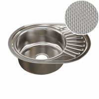 Мойка овал 45х57 (0,8) лев вып 3 1/2 MIXLINE 18 см с сифоном ДЕКОР