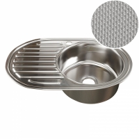 Мойка овал 50х77 (0,8) прав вып 3 1/2 MIXLINE 18см с сифоном ДЕКОР