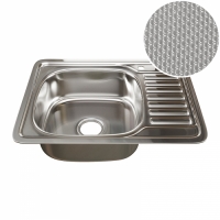 Мойка врез 50х65 (0,8) лев вып 3 1/2 MIXLINE 18см с сифоном ДЕКОР