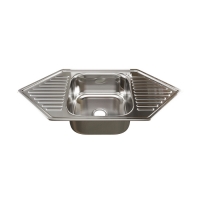 Мойка врез 50х95 (0,8) УГЛОВАЯ вып 3 1/2 MIXLINE 18см с сифоном