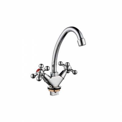 Смеситель для кухни 1/2 рез Казань КС-55 55173 металлиз мах, лат гайка, без подводки